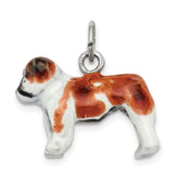 Sterling Silver Enameled Bulldog Charm